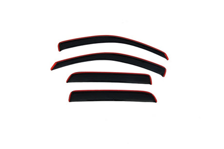 2005-2011 Dakota Quad Cab Front & Rear Window Deflectors 4-Piece Smoke - View 10 | Dirty Garage