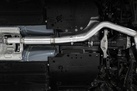 2022-2026 WRX 3" Cat Back Dual Split Rear Quad Carbon Fiber Tips Race Profile Exhaust - View 2 | Dirty Garage