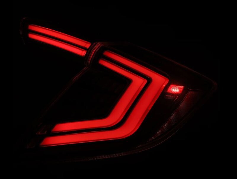 2016-2021 Civic Hatchback Type-R FK8 Nova-Series LED Tail Lights Alpha Black - View 5 | Dirty Garage