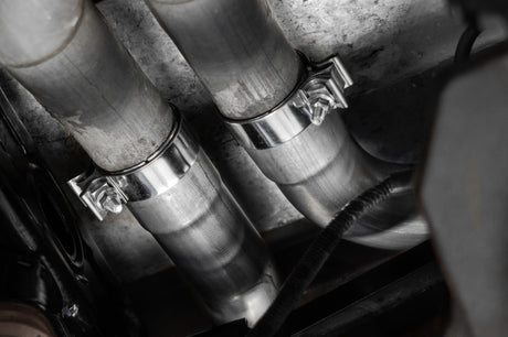 2021-2026 Superduty Raptor Axle Back Dual Rear Exit T304 Performance Exhaust System - View 3 | Dirty Garage