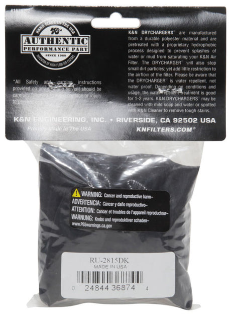 Universal Drycharger Air Filter Wrap RU-2815 Black - View 7 | Dirty Garage