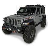 Rugged Ridge Arcus Front Bumper Tube Overrider Black 18-20 Jeep Wrangler JL - View 3 | Dirty Garage