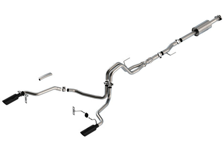 Borla F-150 2021 5.0L 4dr CC SB EC STB Lariat/KR/Platinm/LTD 3/2.25 SRE Cat-Back ATAK Black CHR Tips | Dirty Garage