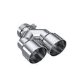 Universal 3" ID Dual 4" OD Staggered Single Wall T304 SS Exhaust Tip | Dirty Garage