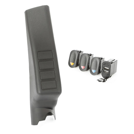 Rugged Ridge A-Pillar Pod Kit 3 Switch USB 11-18 JK/JKU - View 2 | Dirty Garage