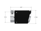 Universal Carbon Fiber Tip 3" ID 4" OD 6.13" Length Angle Cut Dual Wall - View 3 | Dirty Garage