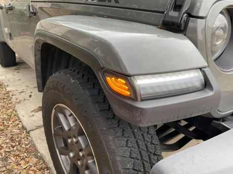 2018-2024 Wrangler Smoked Lens LED Front Sidemarkers - View 9 | Dirty Garage