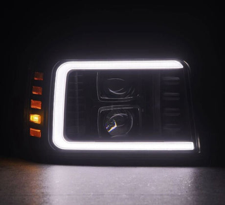 1992-1996 Super Duty Bronco Luxx-Series Projector Black Headlights Sequential Signal Switchback DRL - View 4 | Dirty Garage