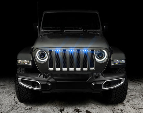 2018-2022 Wrangler Pre-Runner Style LED Grille Kit Blue - View 3 | Dirty Garage