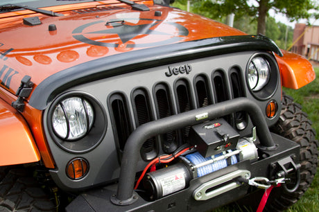 Rugged Ridge Wraparound Bug Deflector Smoke 07-18 Jeep Wrangler - View 2 | Dirty Garage