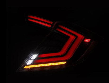 2016-2021 Civic Hatchback Type-R FK8 Nova-Series LED Tail Lights Alpha Black - View 6 | Dirty Garage