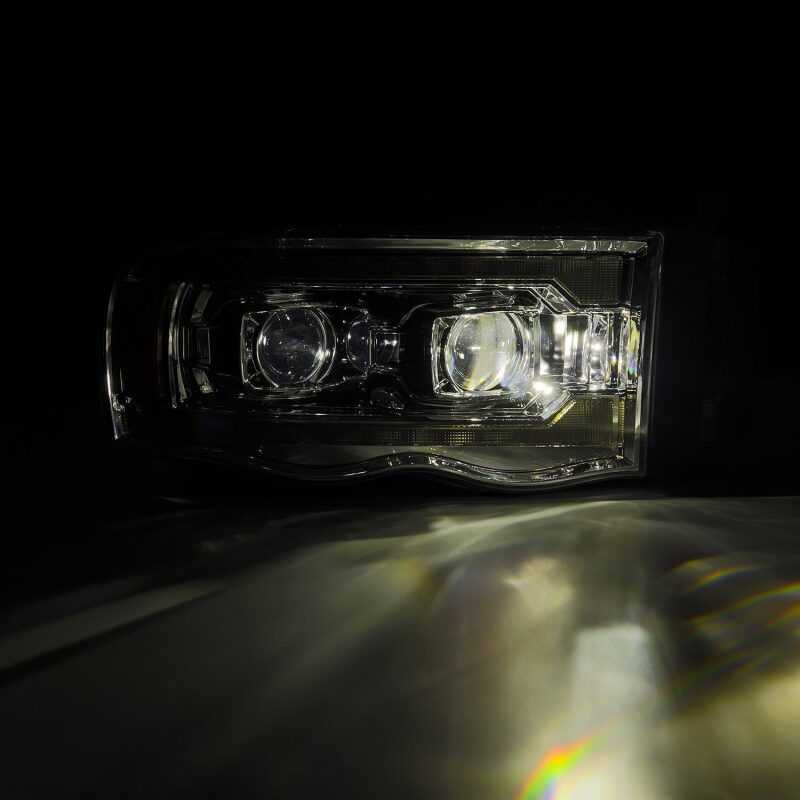 2002-2005 Ram HD Luxx-Series LED Projector Chrome Headlights Active Light Sequential Signal - View 4 | Dirty Garage