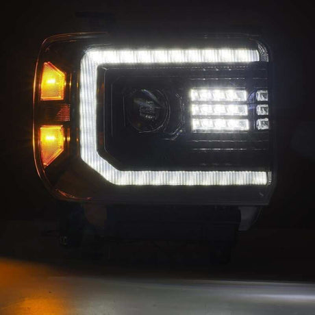 2014-2018 GM HD Luxx-Series LED Projector Black Headlights Active Light Sequential Signal DRL - View 5 | Dirty Garage
