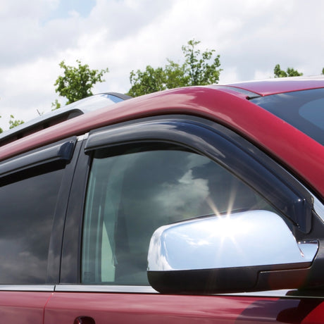 2020-2022 Kona Ventvisor Outside Mount Window Deflectors Smoke 4-Piece - View 4 | Dirty Garage