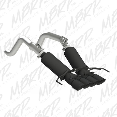 2014-2019 Corvette V8 6.2L 3" Black Dual Cat Back w 4" Quad Dual Wall Tips - View 4 | Dirty Garage