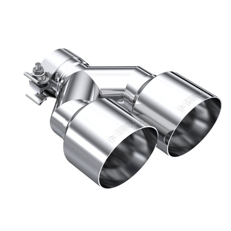 Universal T304 SS Dual Tip 4" OD 2.5" Inlet | Dirty Garage
