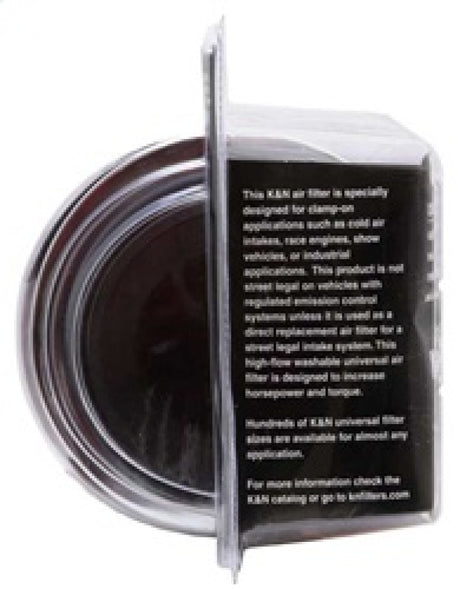 Universal Air Filter Chrome Round Tapered Red - 4in Flange ID x 1.125in Flange Length x 9.5in H - View 18 | Dirty Garage
