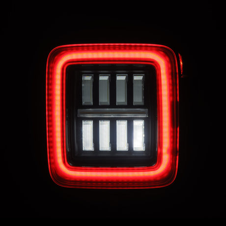 2018-2023 Wrangler JL Nova-Series Prismatic LED Tail Lights Alpha-Black - View 5 | Dirty Garage