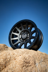 Universal Compression 18x9 6x5.5 0mm Offset 5" Backspacing 106.1mm Bore Double Black Wheel - View 4 | Dirty Garage