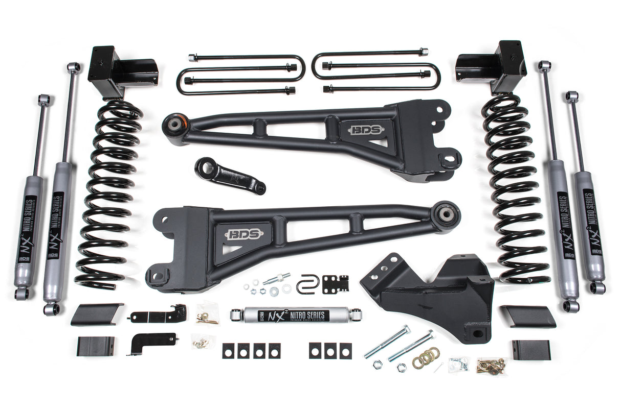 2017-2019 F-350 4" Radius Arm Lift Kit Gas w/ Fox 2.5 PE Shocks | Dirty Garage