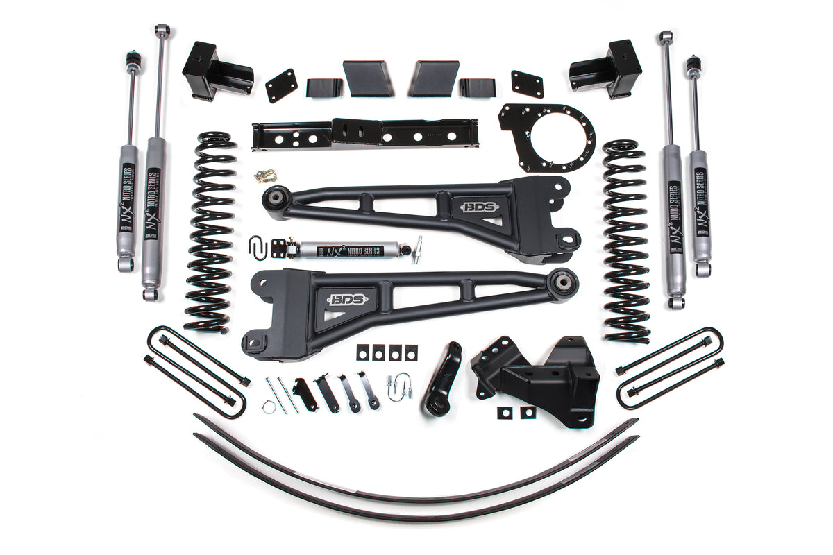 2017-2019 F-250/F-350 6" Radius Arm Lift System 3-Leaf Rear Block | Dirty Garage