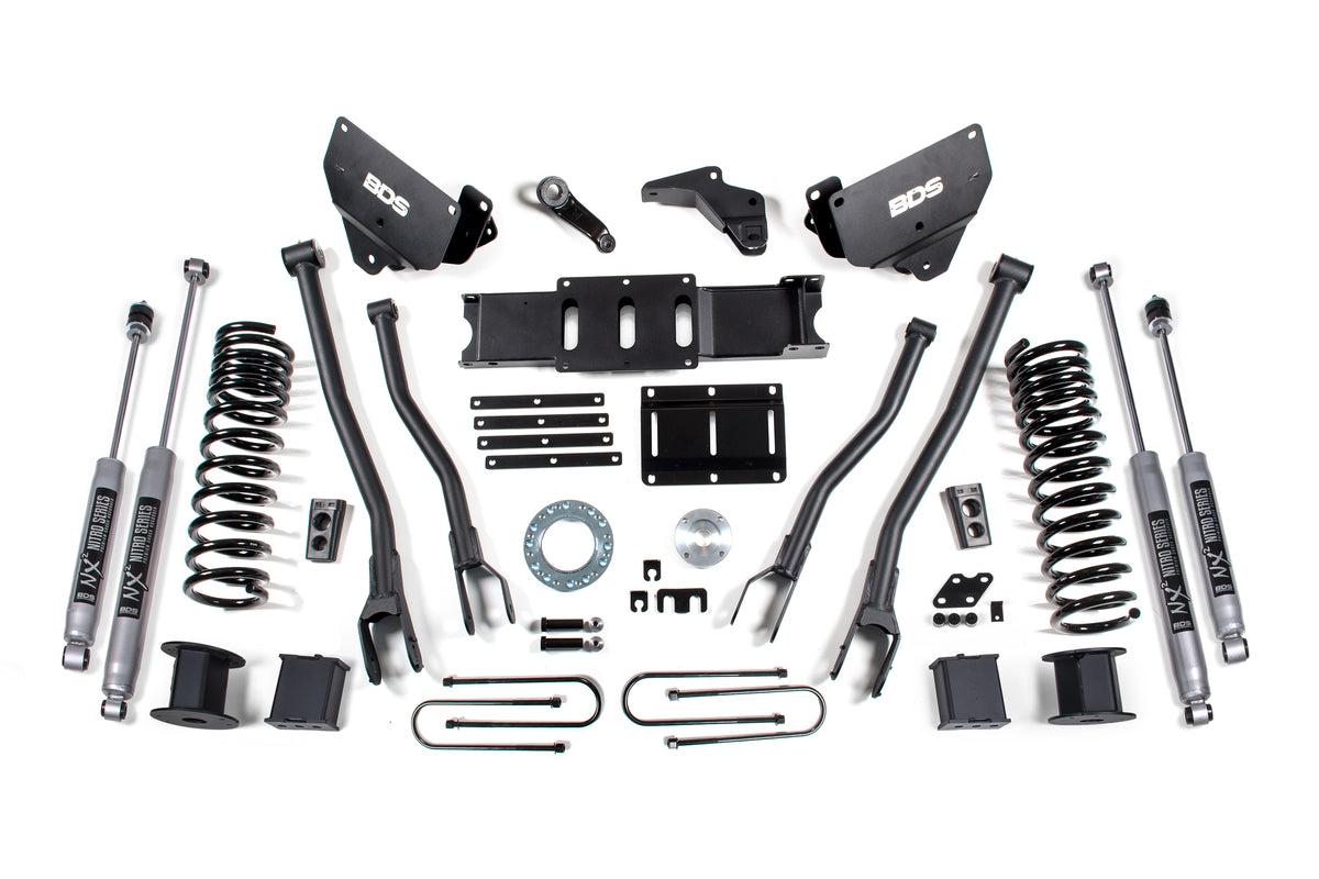 2013-2018 Ram 3500 6" 4-Link w/ Air Bag Diesel Fox Shocks | Dirty Garage