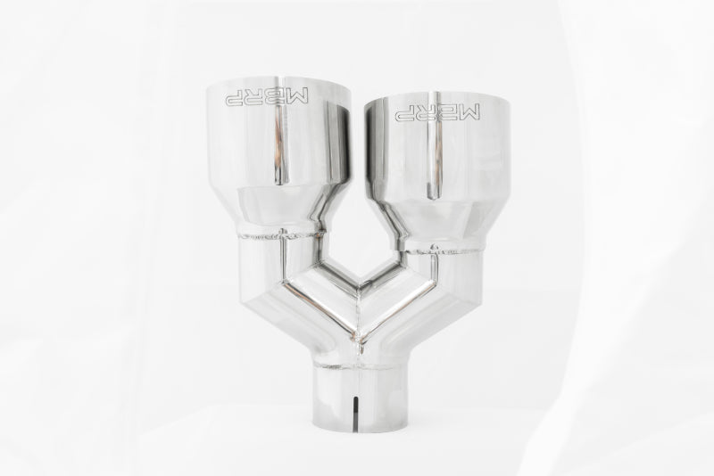Universal T304 SS Dual Tip 4" OD 2.5" Inlet - View 3 | Dirty Garage