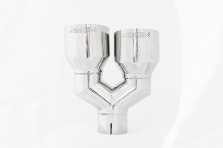 Universal T304 SS Dual Tip 4" OD 2.5" Inlet - View 3 | Dirty Garage