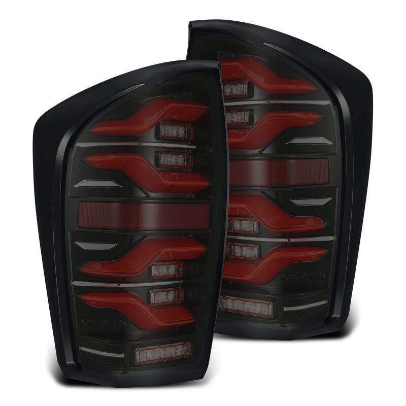 2016-2023 Tacoma Luxx-Series LED Tail Lights Black Red with Activation Light Sequential Signal - View 2 | Dirty Garage