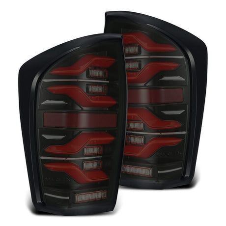 2016-2023 Tacoma Luxx-Series LED Tail Lights Black Red with Activation Light Sequential Signal - View 2 | Dirty Garage