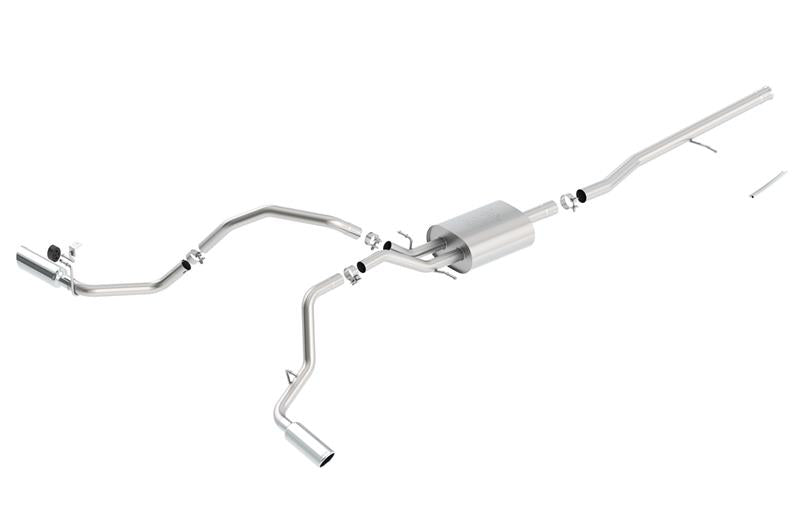 Borla 14 Silv/Sierra C/B Exhaust ATAK 1500 5.3L V8 AT/MT 2&4WD Ext Cab Split Side Exit - View 2 | Dirty Garage