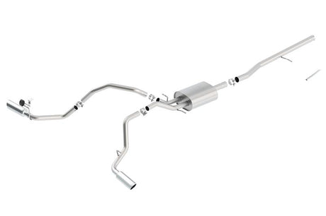 Borla 14 Silv/Sierra C/B Exhaust ATAK 1500 5.3L V8 AT/MT 2&4WD Ext Cab Split Side Exit - View 2 | Dirty Garage