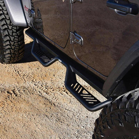 Westin 18-22 Jeep Wrangler JL Unlimited Outlaw Nerf Step Bars - Textured Black - View 7 | Dirty Garage