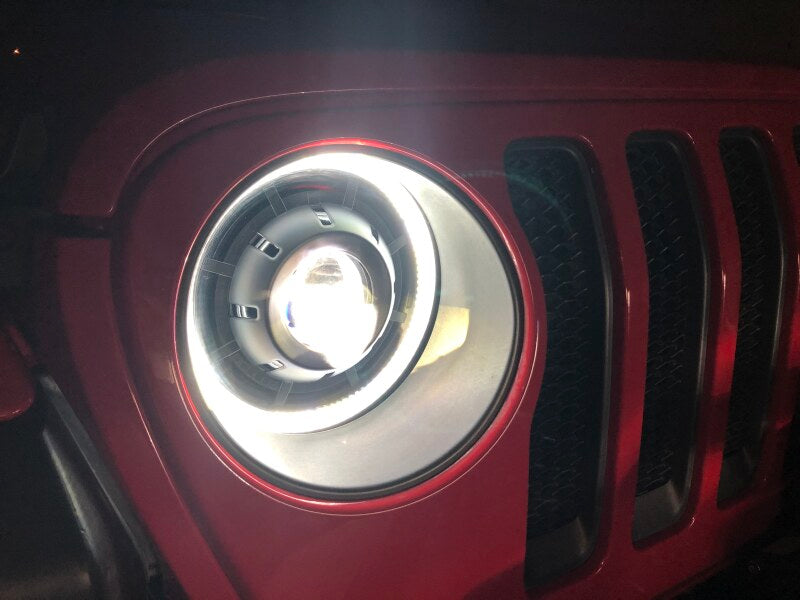 2018-2024 Wrangler JL Oculus Bi-LED Projector Headlights Graphite Metallic 5500K - View 3 | Dirty Garage