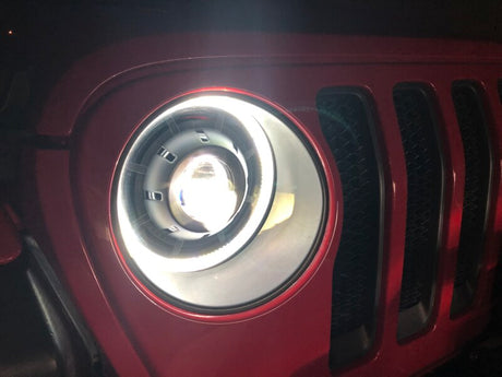 2018-2024 Wrangler JL Oculus Bi-LED Projector Headlights Graphite Metallic 5500K - View 3 | Dirty Garage