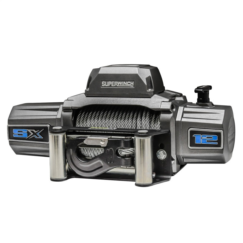 Universal 12k LBS SX12 Graphite Steel Wire Rope Winch - View 2 | Dirty Garage
