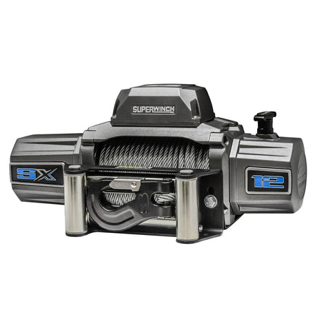 Universal 12k LBS SX12 Graphite Steel Wire Rope Winch - View 2 | Dirty Garage