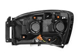 2006-2009 Ram HD Luxx-Series LED Projector Headlights Plank Style Alpha Black Sequential Signal DRL - View 4 | Dirty Garage