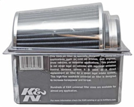 Universal Filter Chrome Round Tapered White - 4in Flange ID x 1.125in Flange Length x 5.5in H - View 14 | Dirty Garage