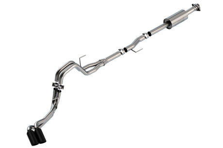 Borla F-150 2021 2.7L/3.5L 4dr CC SB EC STB Lar/KingR/Plnm/LTD 3/2.25 DSE CB S-Type BLK CHR Tips | Dirty Garage