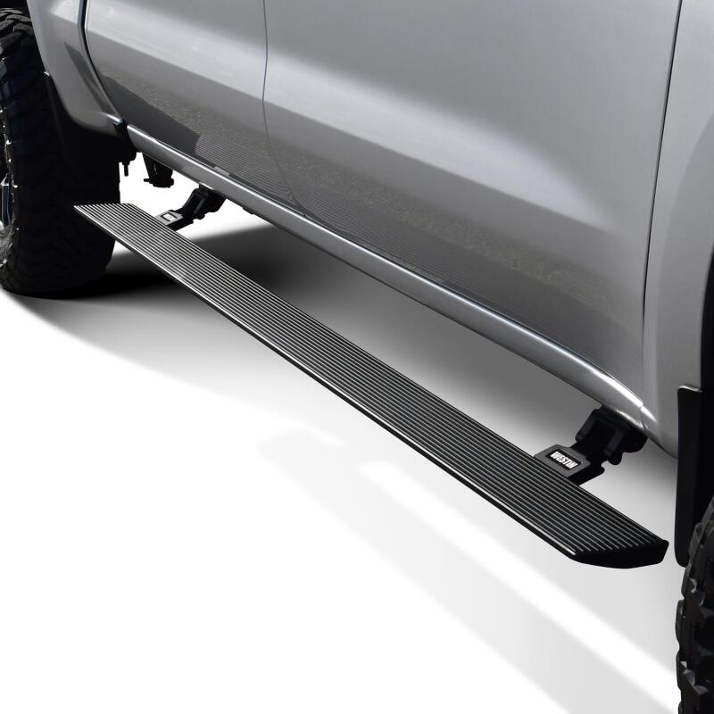 2019-2026 GM 1500/HD CC Pro-E Series Black Powered Running Boards - View 2 | Dirty Garage