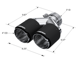 Universal 3" ID Dual 4" OD Staggered Dual Wall Carbon Fiber Exhaust Tip - View 3 | Dirty Garage