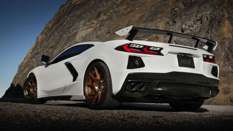 Borla 2020 Chevrolet Corvette C8 6.2L S-Type Exhaust System Dual Round Rolled A/C Black Chrome Tips - View 3 | Dirty Garage