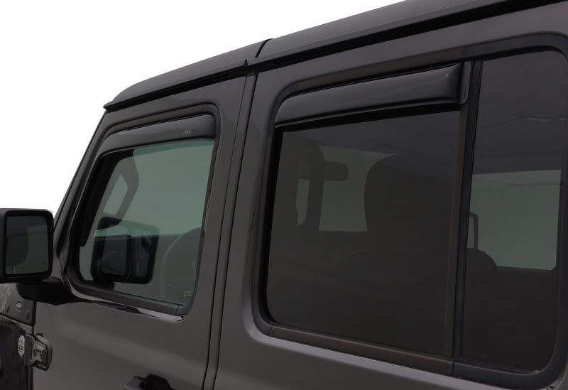 2018 Wrangler Unlimited Ventvisor In-Channel Window Deflectors Smoke - View 2 | Dirty Garage