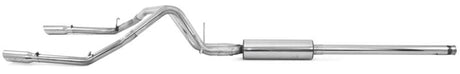 2014-2023 GM 1500 Dual Split Rear T409 3" Cat Back Exhaust - View 5 | Dirty Garage