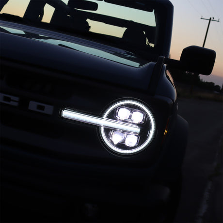2021-2025 Bronco Nova-Series LED Projector Black Headlights - View 15 | Dirty Garage
