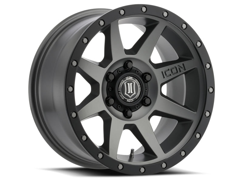 Universal Rebound 17x8.5 5x5 -6mm Offset 4.5" BS 71.5mm Bore Titanium Wheel | Dirty Garage