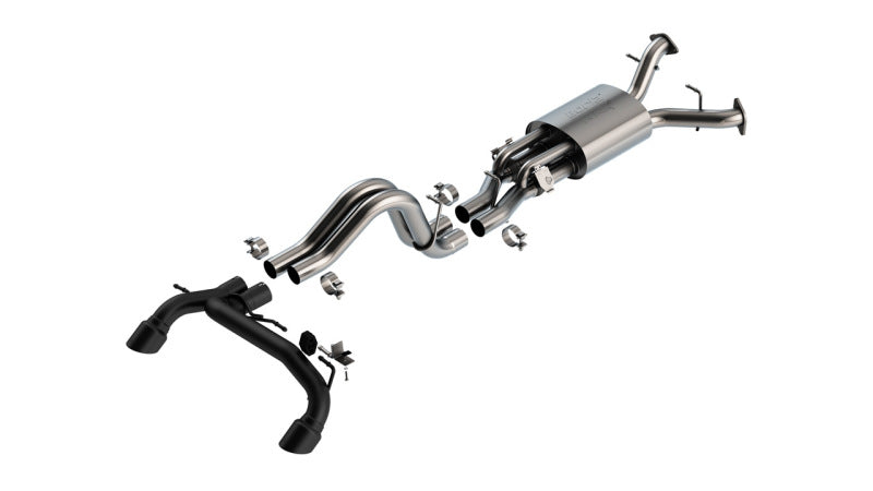 Borla 22-24 Ford Bronco Raptor V6 Turbo AT 2WD / 4WD ATAK Catback Exhaust w/ 4in Black Coated Tips | Dirty Garage