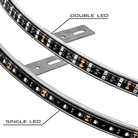 Universal LED Illuminated Wheel Rings Double LED White - View 12 | Dirty Garage