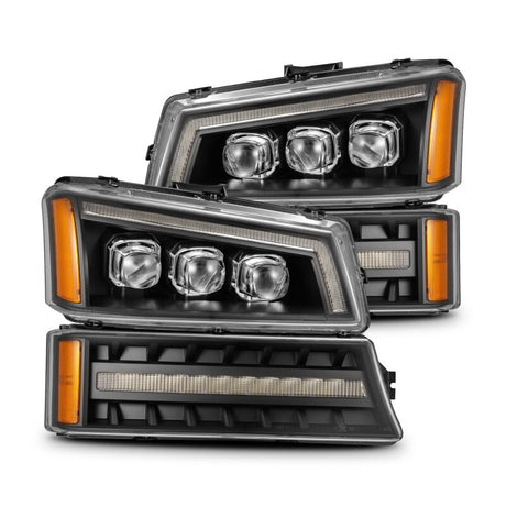 2003-2006 GM Truck Avalanche Black Nova-Series LED Projector Headlights | Dirty Garage